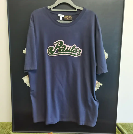 Loewe Summer Navy Blue Cotton Embroidered T-shirt 0089