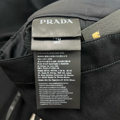 Prada Black Cotton Logo Casual Pants for Men