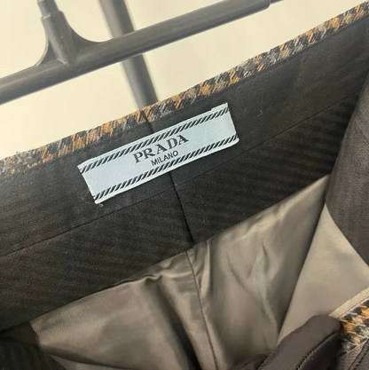 Prada Multi-Color Wool Casual Men's Pants