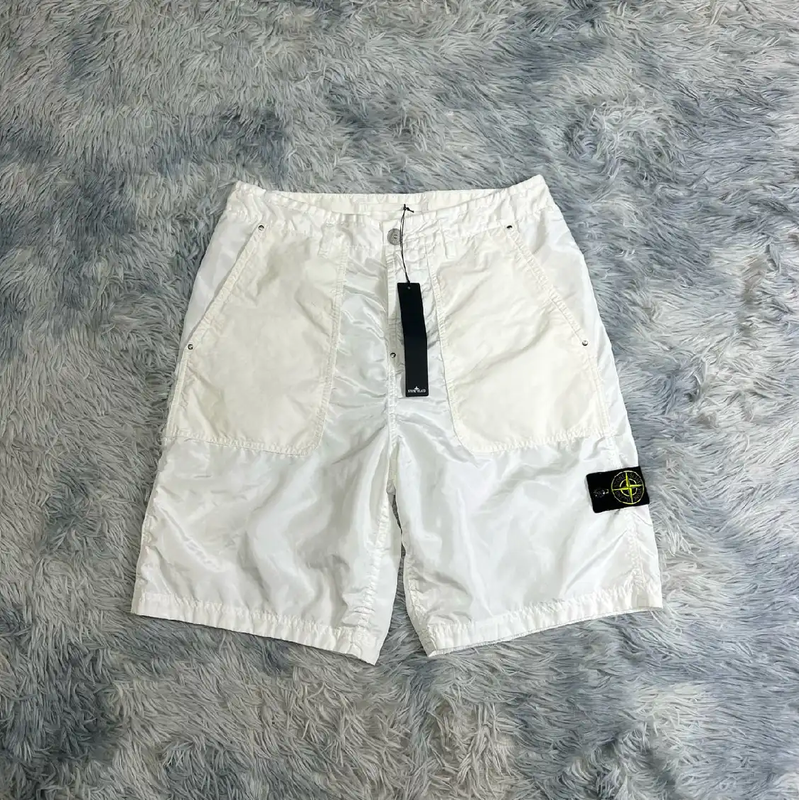 Stone Island White Nylon Shorts for Men 0089