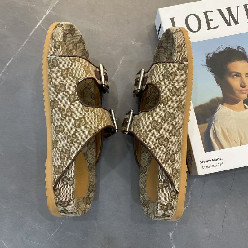 Gucci Double G Logo Buckle Slide Sandals 0079