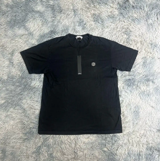 Stone Island Black Cotton T-Shirt for Men 0089