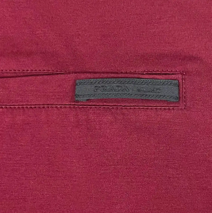Prada Men's Red Logo T-Shirt for Spring Autumn