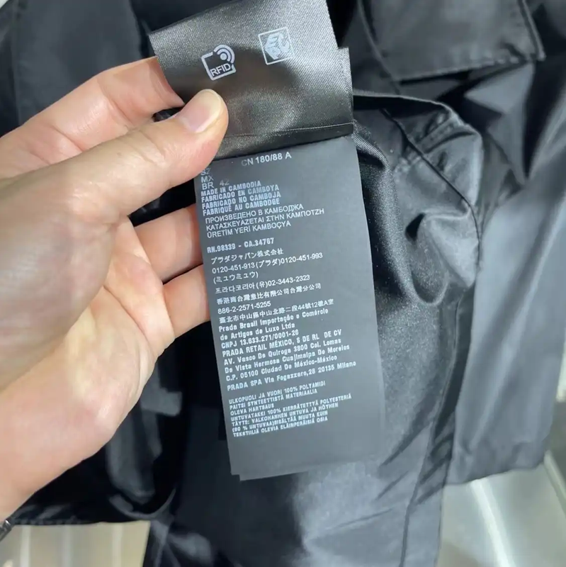 Prada Black Acetate Men's Outerwear Jacket