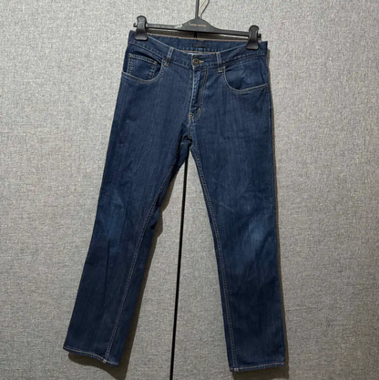 Prada Men's Blue Cotton Logo-Embroidered Casual Pants