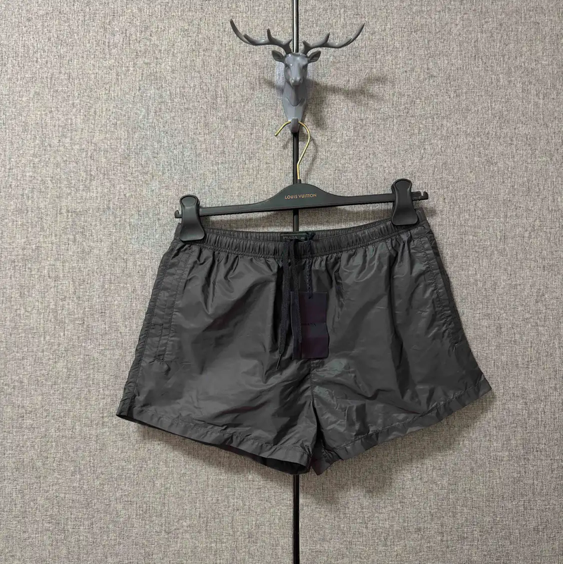 Prada Men's Black Embroidered Logo Shorts