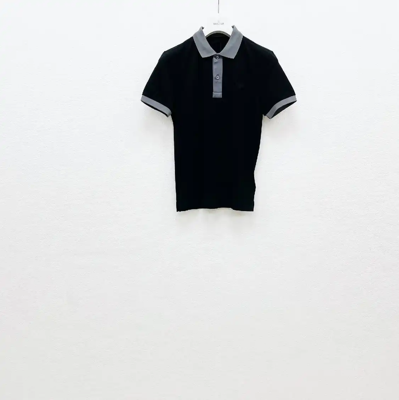 Prada Black Cotton Men's Short Sleeve Polo