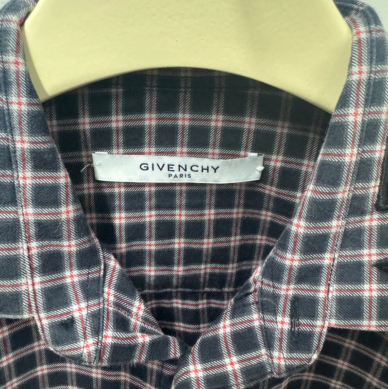 Givenchy Long Sleeve Cotton Check Shirt 0089