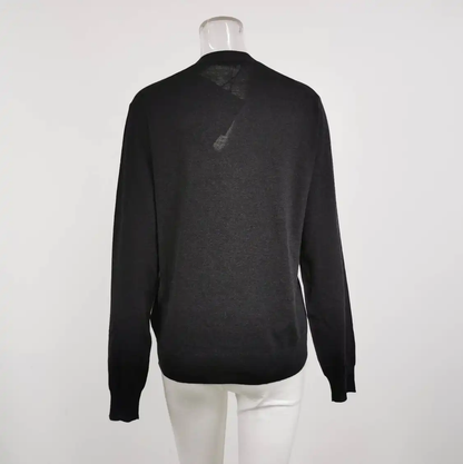 Prada Grey Wool Long Sleeve Cardigan for Men