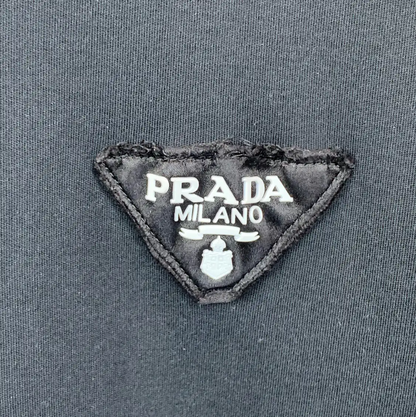 Prada Black Cotton Long Sleeve Tee M Size