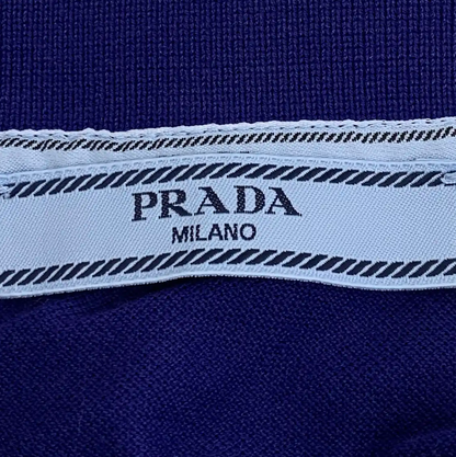 Prada Men's Cotton Polo Shirt in Deep Blue