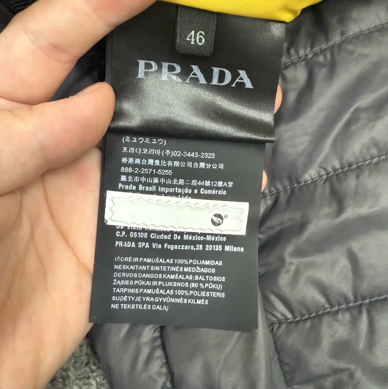 Prada Men's Gray Quilted Down Jacket