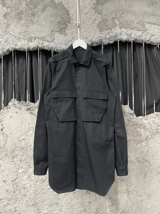 Rick Owens Black Long Sleeve Jacket for Men 0089