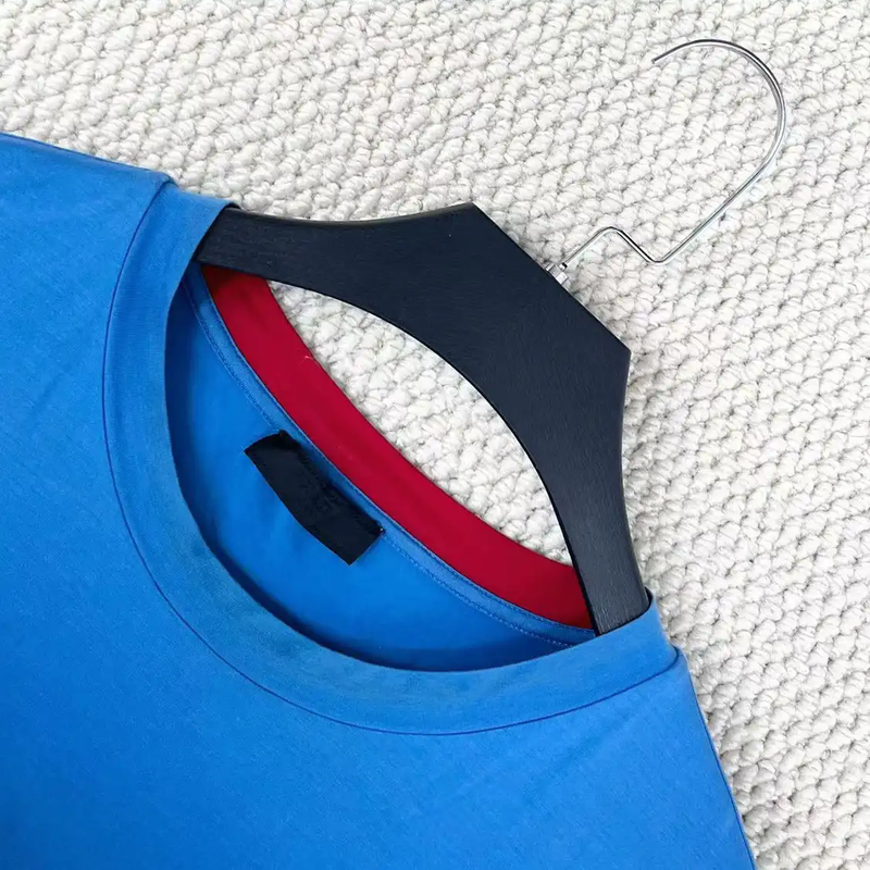 Prada Blue Cotton Logo Short Sleeve T-Shirt