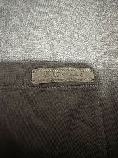 Prada Black Silk Embroidered Logo Men's Polo