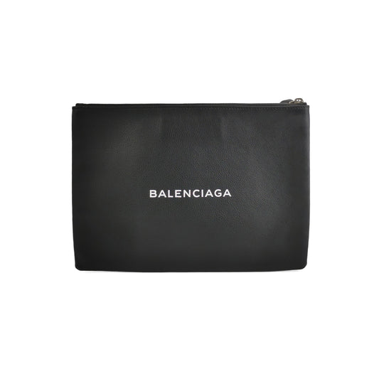 Balenciaga Everyday Leather Logo Clutch