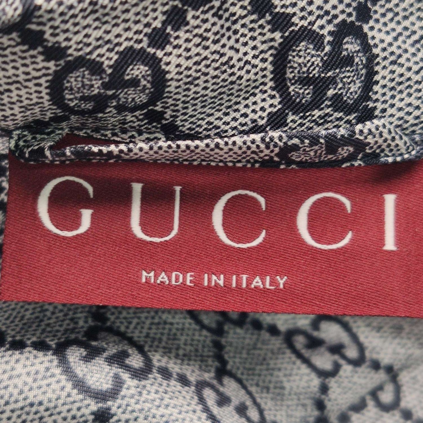 Gucci GG Monogram Silk Lapel Collar Long-Sleeve Shirt