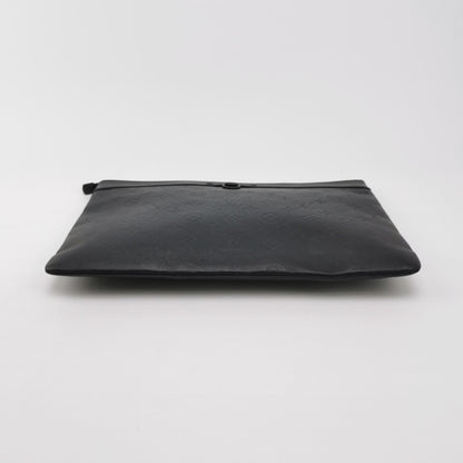 Louis Vuitton Discovery Pochette Black Embossed Clutch