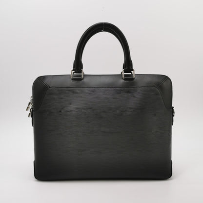 Louis Vuitton Large Black Leather Structured Handbag