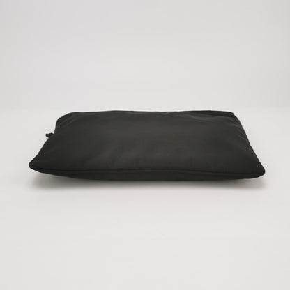 Balenciaga Nylon Solid Logo Zip Clutch