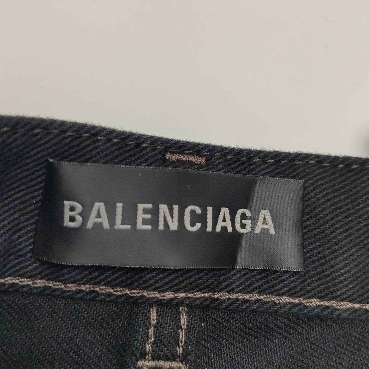 Balenciaga Black Cotton Buttoned Denim Pants Size 30