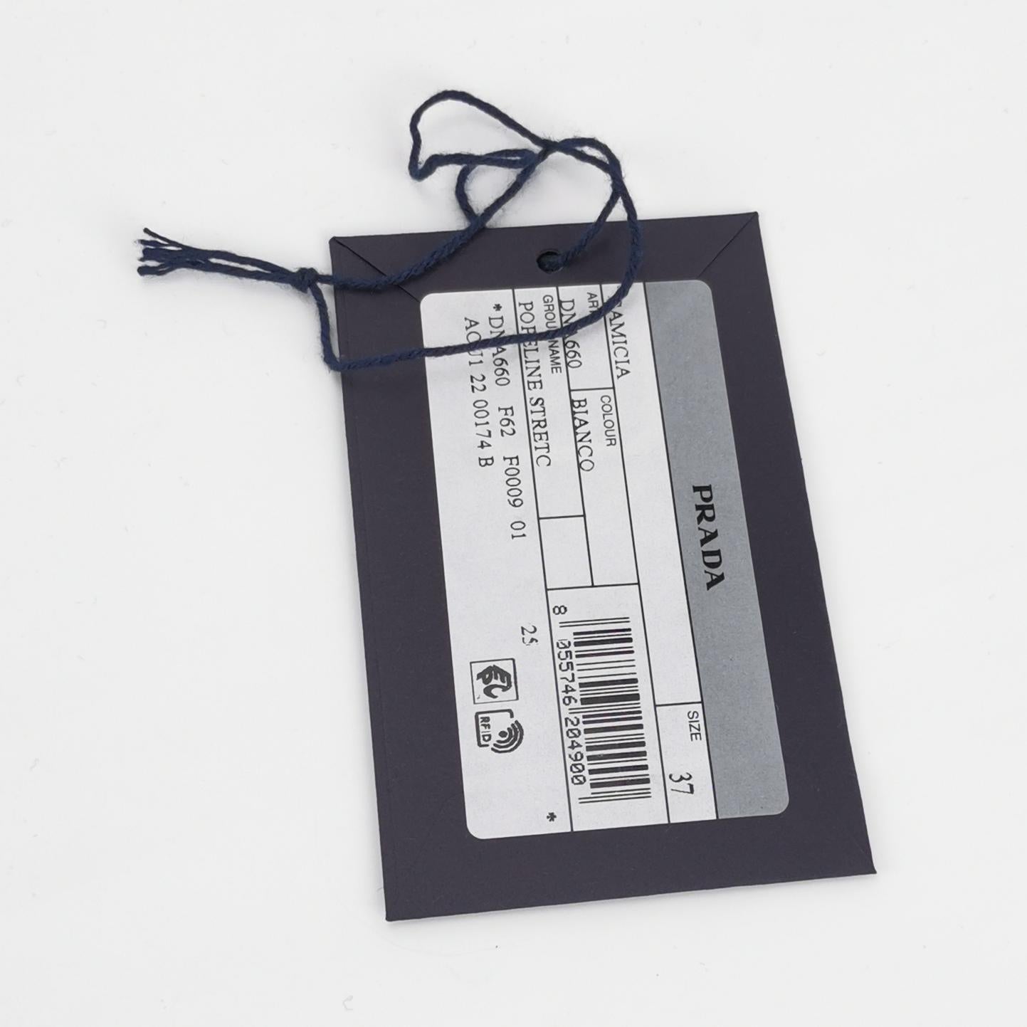 Prada Cotton Spread Collar Single-Breasted Shirt S