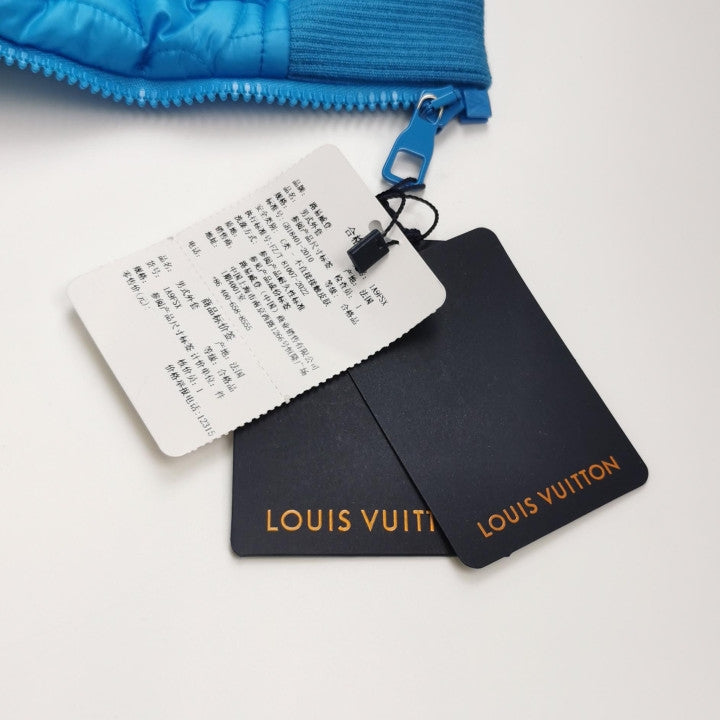 Louis Vuitton Blue Monogram Quilted Zip Jacket XS
