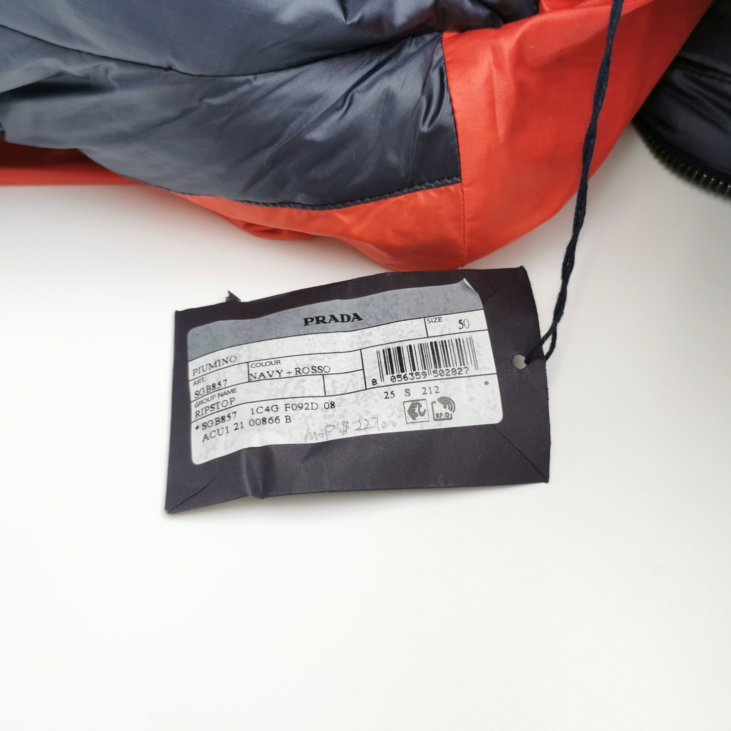 Prada Quilted Hooded Long-Sleeve Down Jacket L