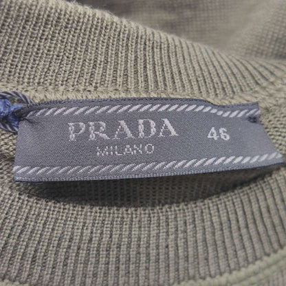 Prada Wool Blend Logo Crew Neck Sweater