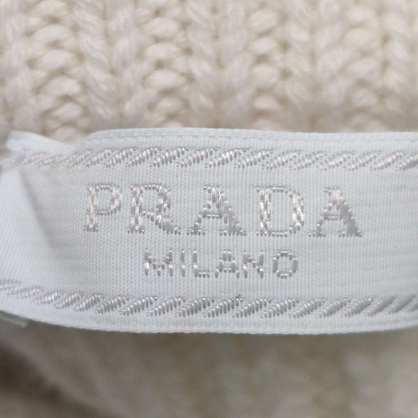Prada Cream Logo Striped Sweater L/50
