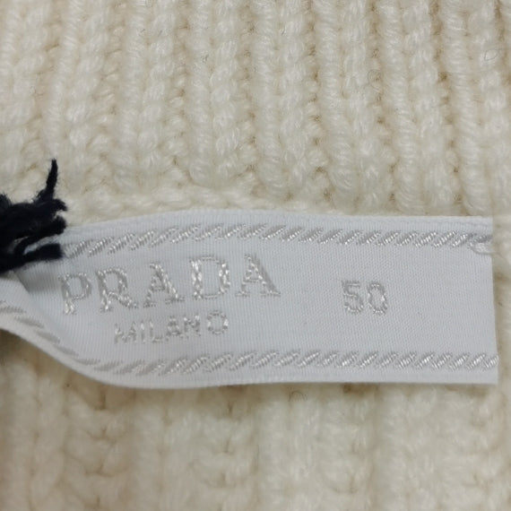 Prada Zip-Up Color Block Logo Knit Jacket