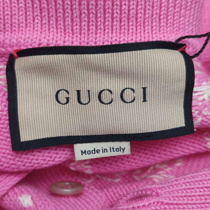 Gucci Pink GG Logo Polo Shirt M