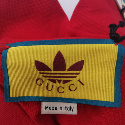 Gucci x adidas Red Cotton Logo Polo Shirt S