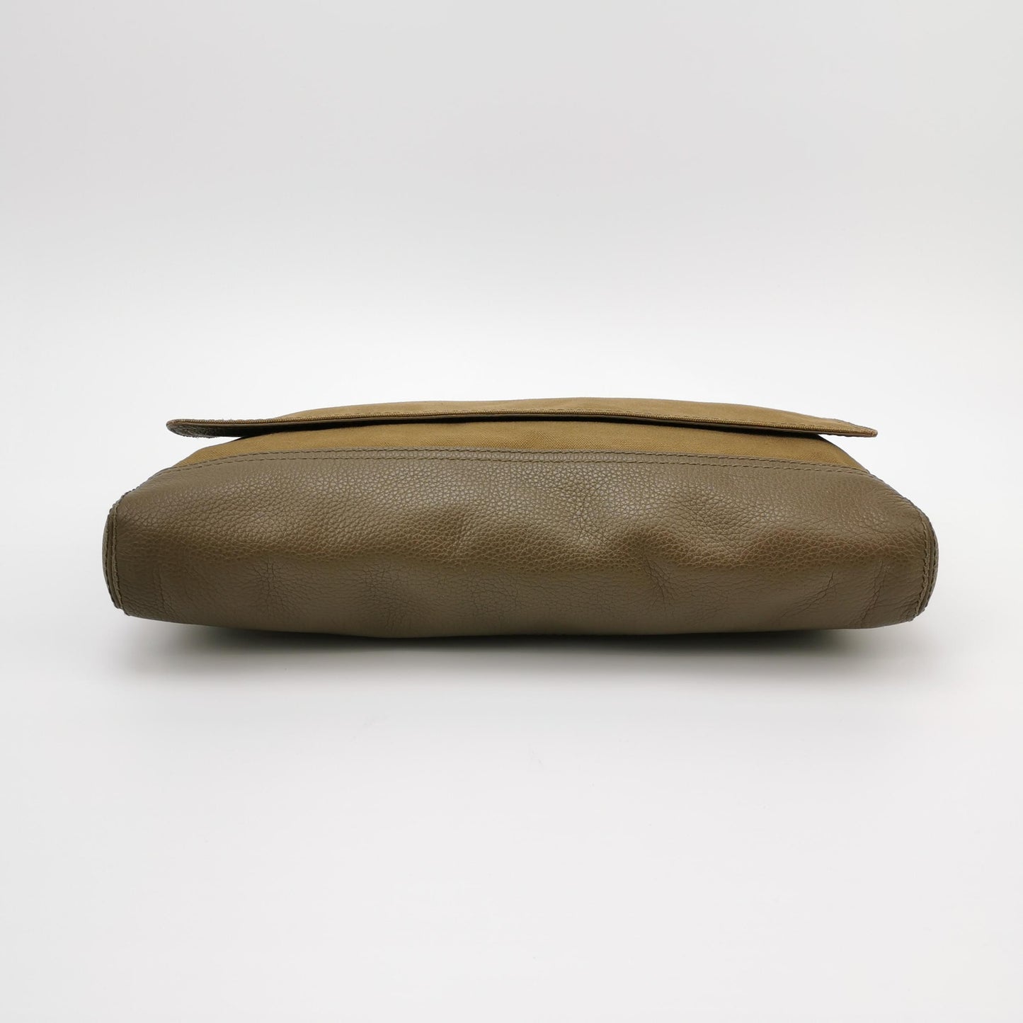 Balenciaga Leather-Canvas Colorblock Flap Clutch