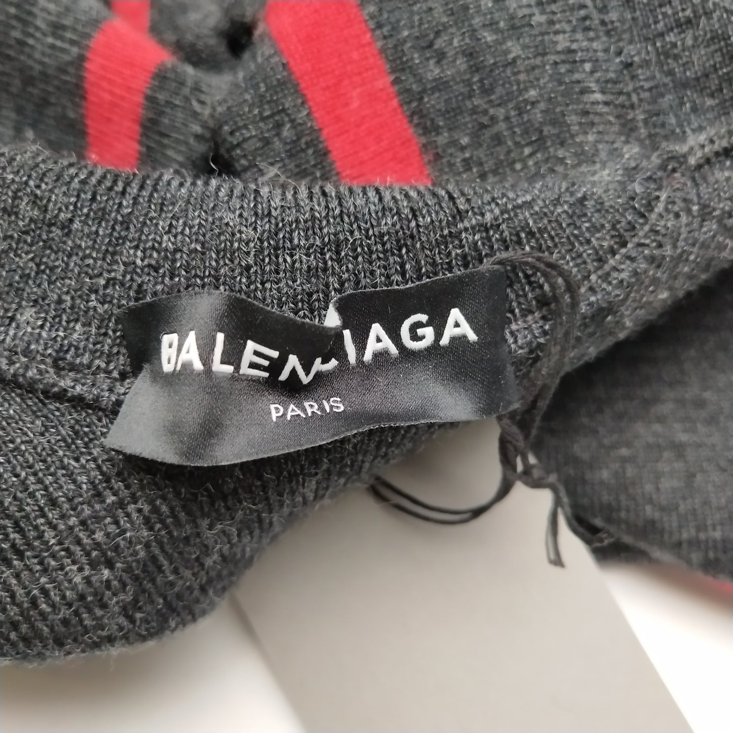 Balenciaga XS Wool Blend Colorblock Logo V-Neck Sweater
