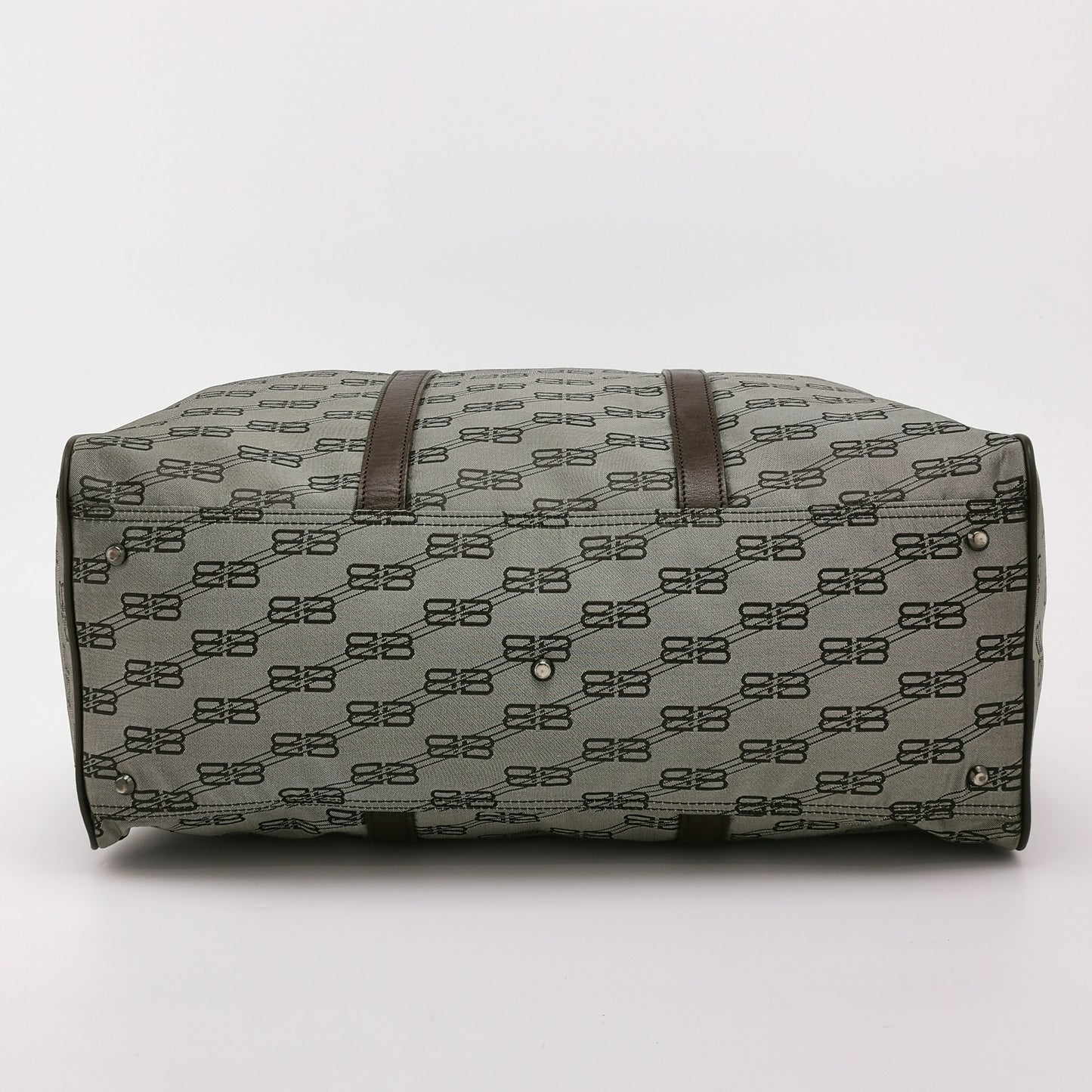 Balenciaga Double B Monogram Leather-Nylon Zip Tote