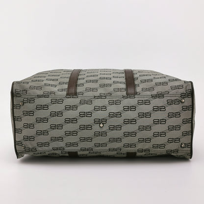 Balenciaga Double B Monogram Leather-Nylon Zip Tote