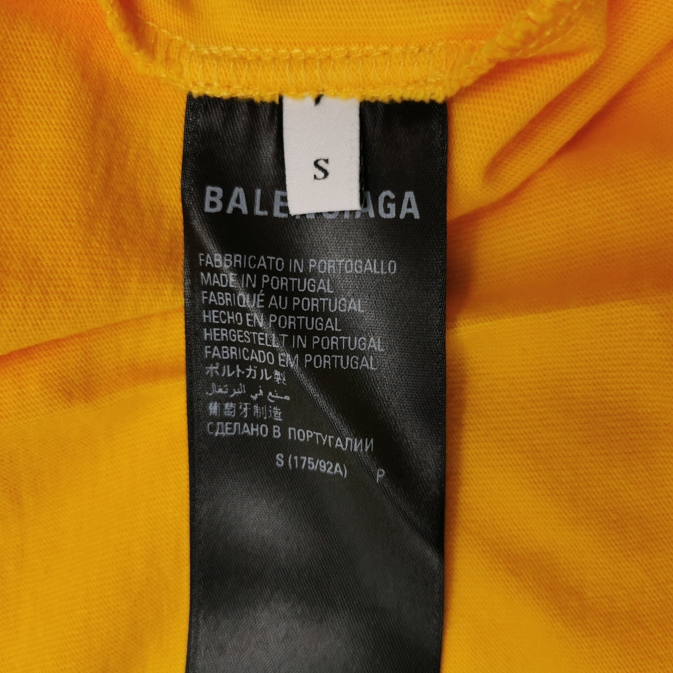 Balenciaga S Cotton Color-Block Logo Crew Neck T-Shirt