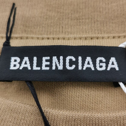 Balenciaga S Cotton Logo Print Crew Neck T-Shirt