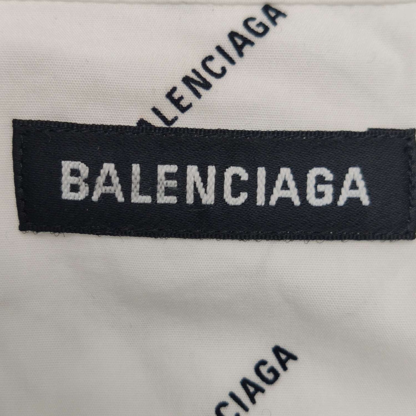 Balenciaga XS Cotton Logo Print Button-Down Shirt