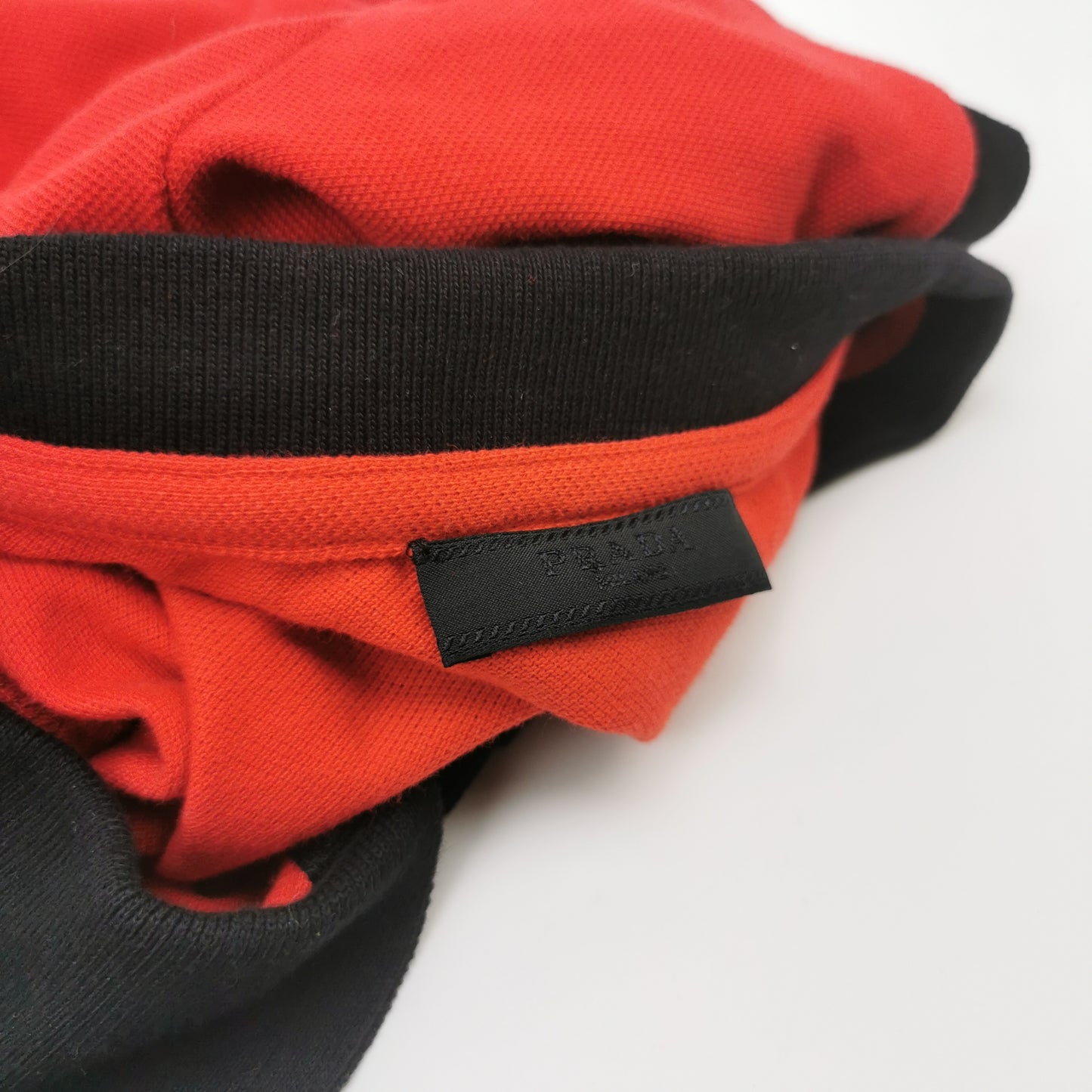 Prada Red Color-Block Collar Polo Shirt XXL