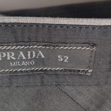 Prada Wool Solid Gray Trousers Size L