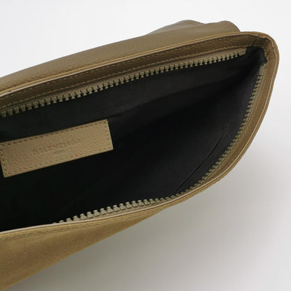 Balenciaga Leather-Canvas Colorblock Flap Clutch