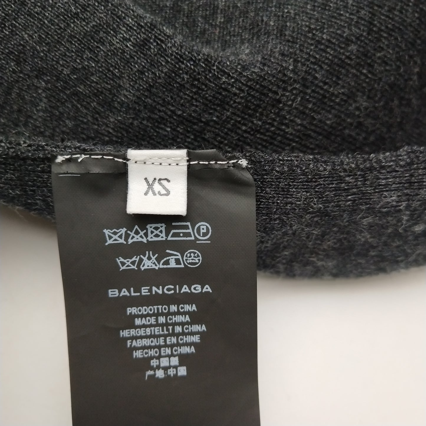 Balenciaga XS Wool Blend Colorblock Logo V-Neck Sweater