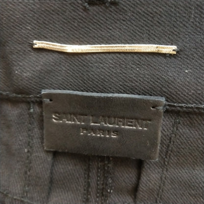 Saint Laurent Men's Cotton-Leather Zip Detail Pants