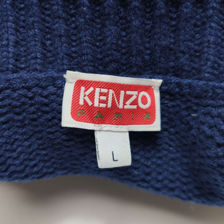 Kenzo L Wool-Cotton Blend Floral Crewneck Sweater