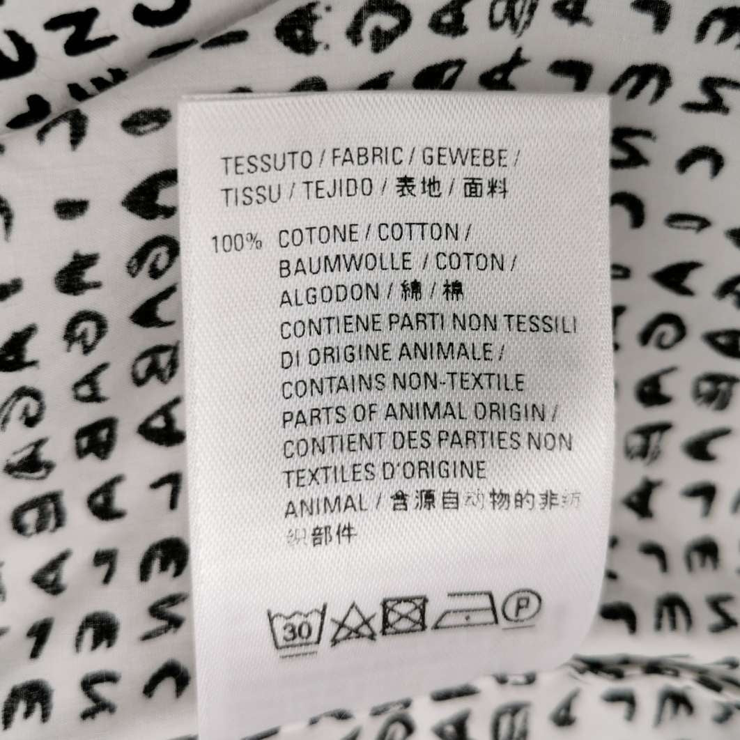 Balenciaga Letter Print Short-Sleeve Cotton Shirt