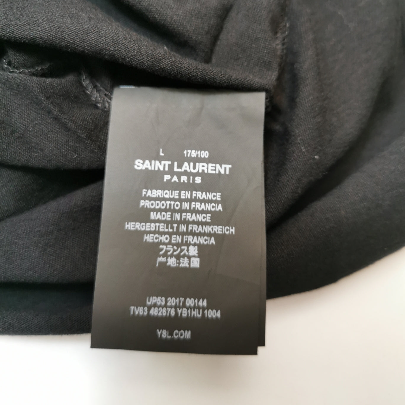 Saint Laurent L Cotton Red Lips Letter Print Crewneck T-Shirt