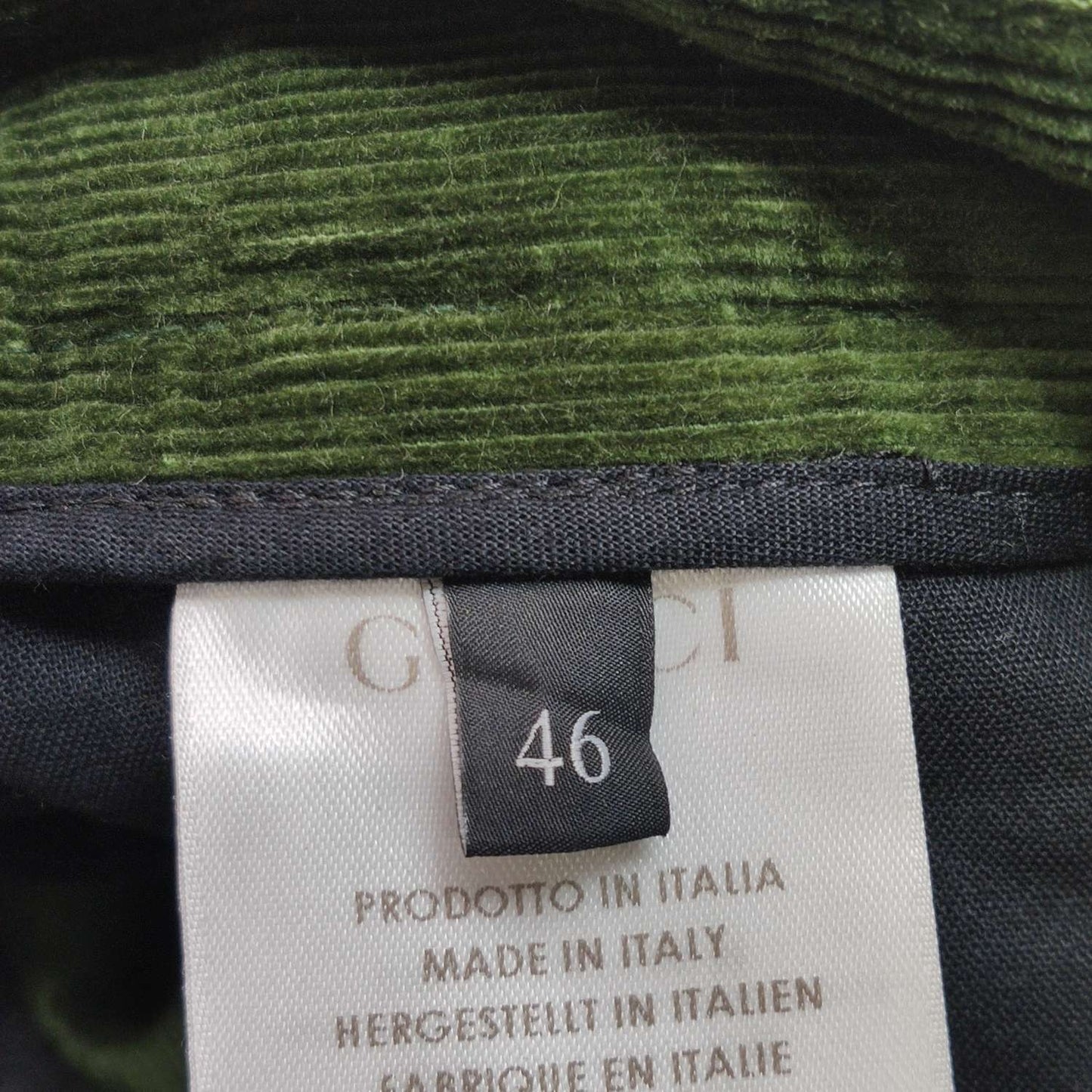 Green Corduroy Straight-Leg Pants