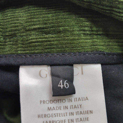 Green Corduroy Straight-Leg Pants